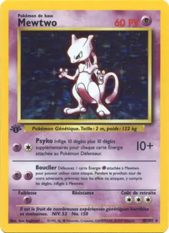 Carte Pokémon Mewtwo 10 — Set de Base