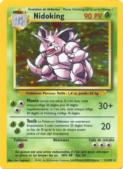 Carte Pokémon Nidoking 11 — Set de Base