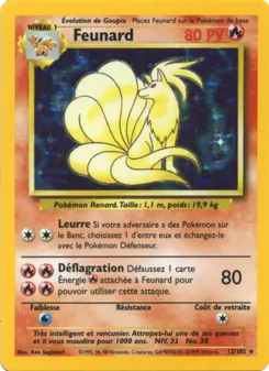 Carte Pokémon Feunard 12 — Set de Base