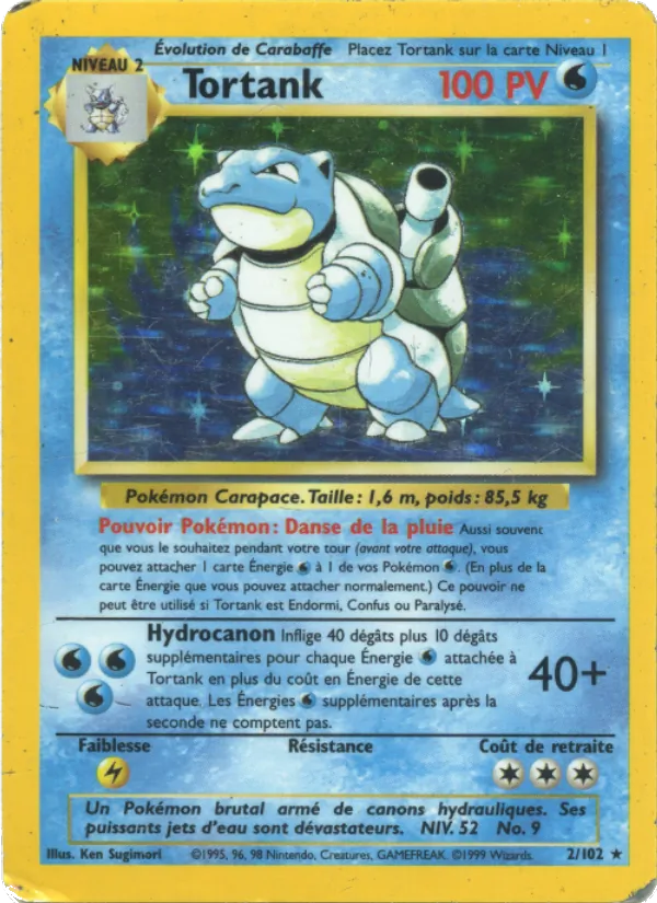 Carte Pokémon Tortank 2/102 de l'extension Set de Base