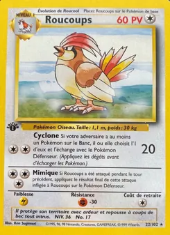 Carte Pokémon Roucoups 22 — Set de Base
