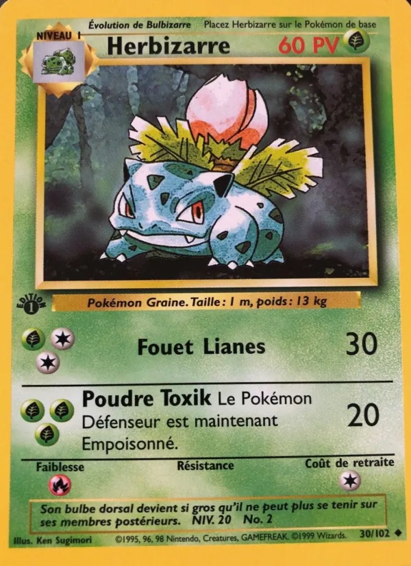 Carte Pokémon Herbizarre 30/102 de l'extension Set de Base