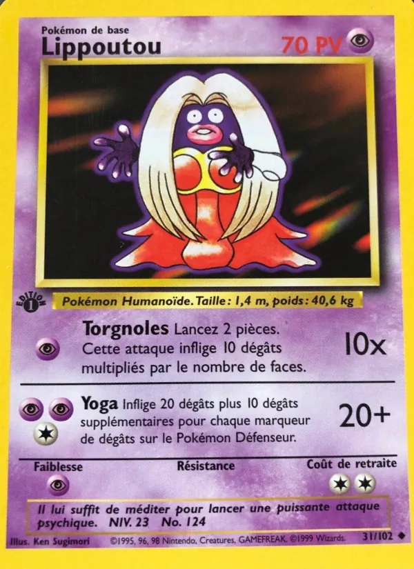 Carte Pokémon Lippoutou 31/102 de l'extension Set de Base