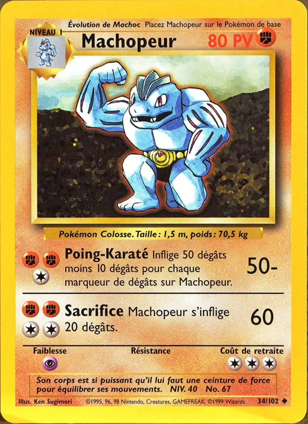 Carte Pokémon Machopeur 34/102 de l'extension Set de Base