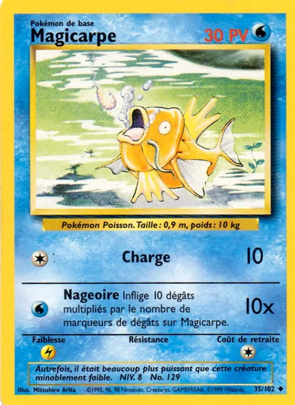 Carte Pokémon Magicarpe 35/102 de l'extension Set de Base