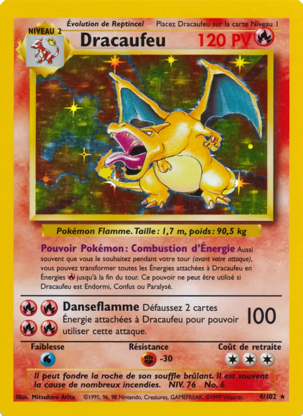 Carte Pokémon Dracaufeu 4/102 de l'extension Set de Base