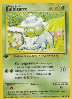 Carte Pokémon Bulbizarre 44 — Set de Base