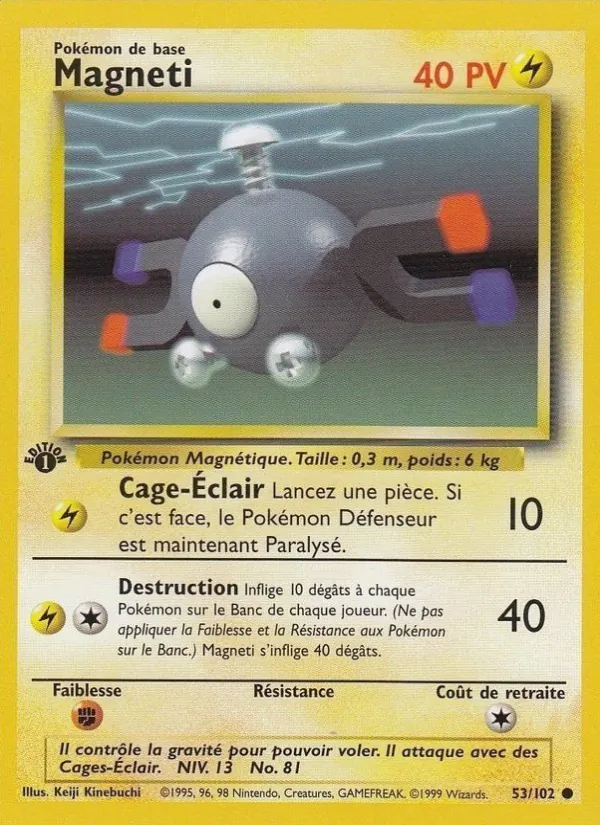 Carte Pokémon Magneti 53/102 de l'extension Set de Base