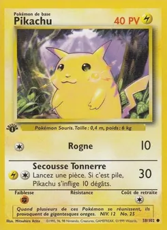 Carte Pokémon Pikachu 58 — Set de Base