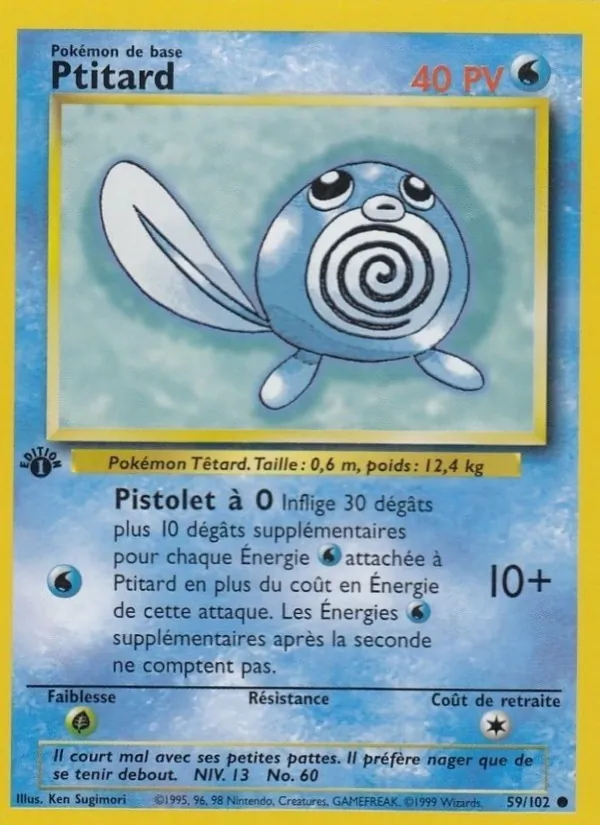 Carte Pokémon Ptitard 59/102 de l'extension Set de Base