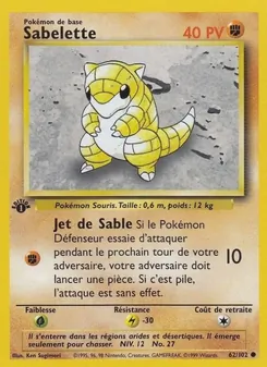 Carte Pokémon Sabelette 62 — Set de Base