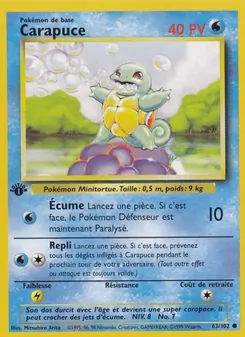 Carte Pokémon Carapuce 63 — Set de Base