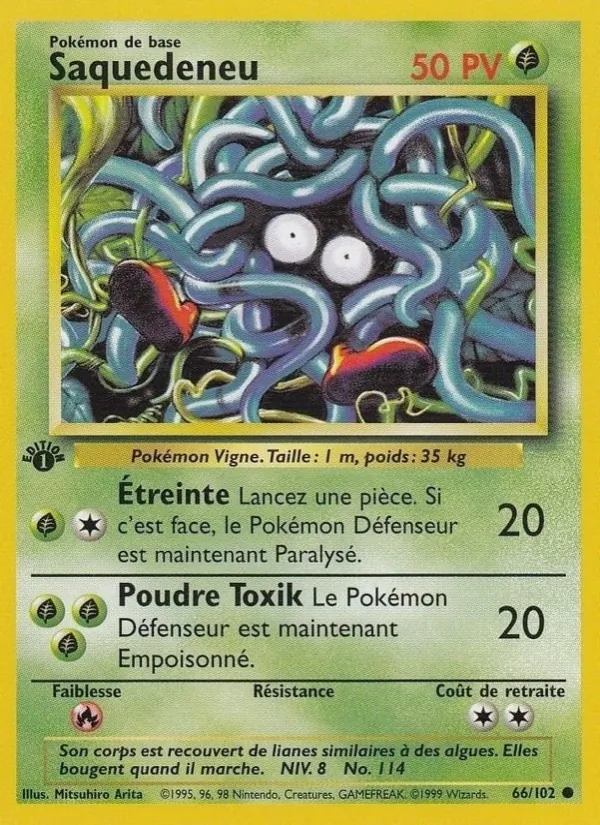 Carte Pokémon Saquedeneu 66/102 de l'extension Set de Base