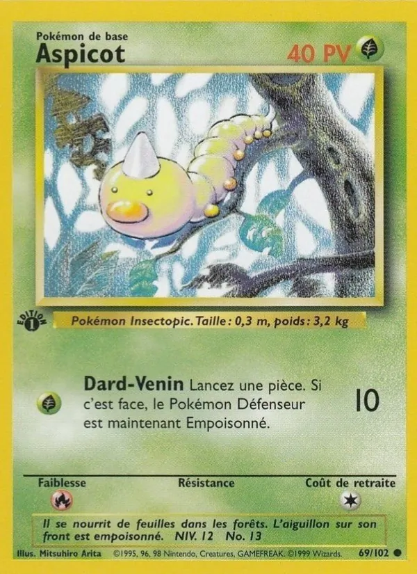 Carte Pokémon Aspicot 69/102 de l'extension Set de Base