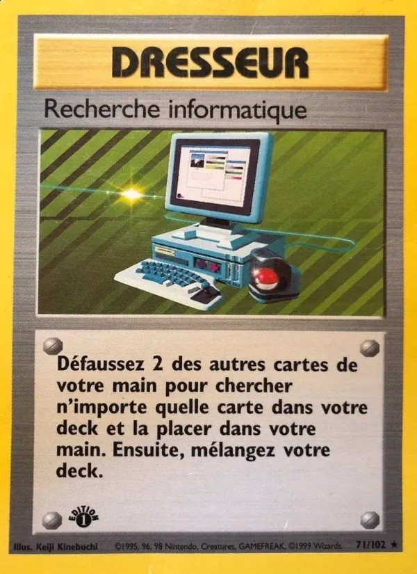 Carte Pokémon Recherche informatique 71/102 de l'extension Set de Base