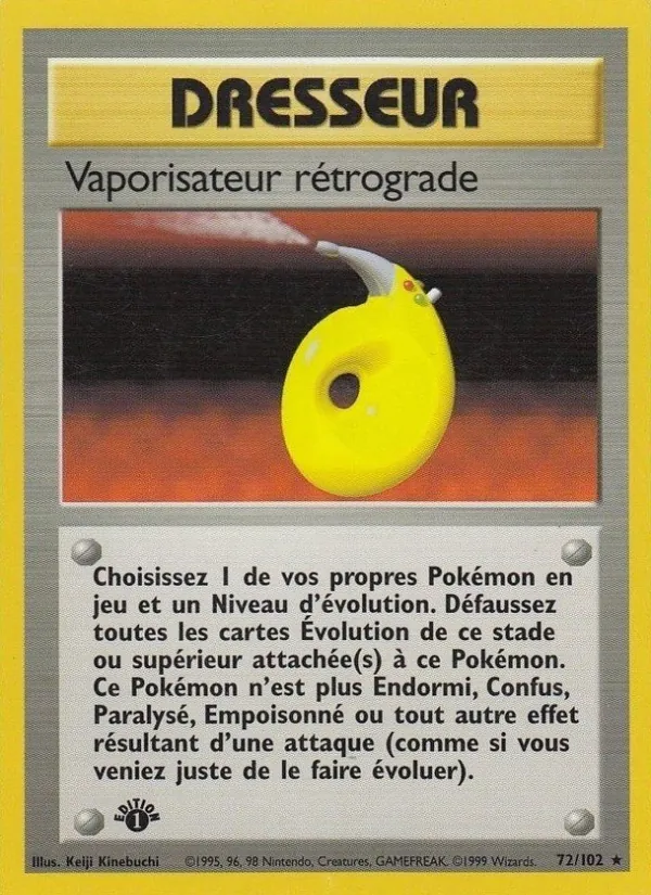 Carte Pokémon Vaporisateur rétrograde 72/102 de l'extension Set de Base