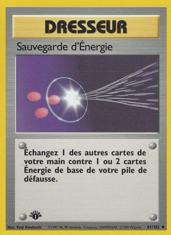 Carte Pokémon Sauvegarde d'Énergie 81/102 de l'extension Set de Base