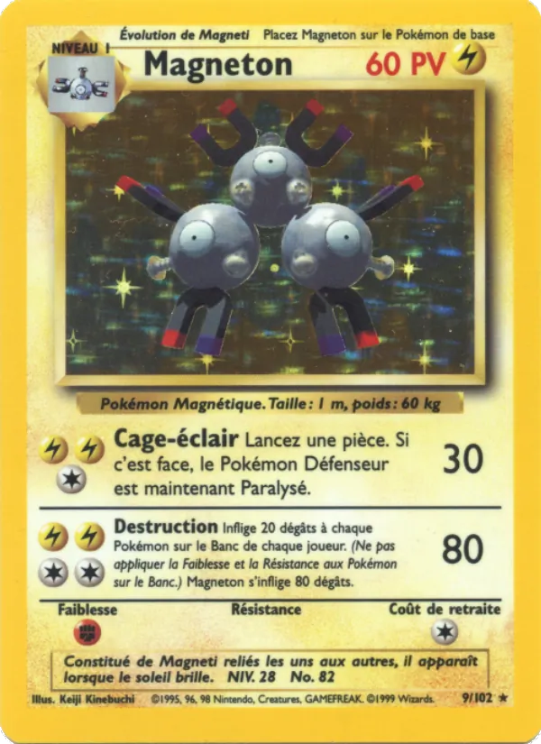Carte Pokémon Magneton 9/102 de l'extension Set de Base