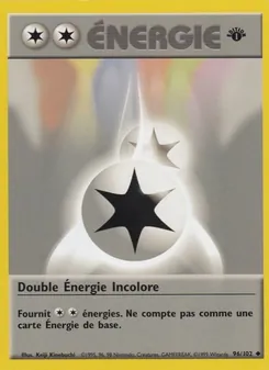 Carte Pokémon Double Énergie Incolore 96 — Set de Base