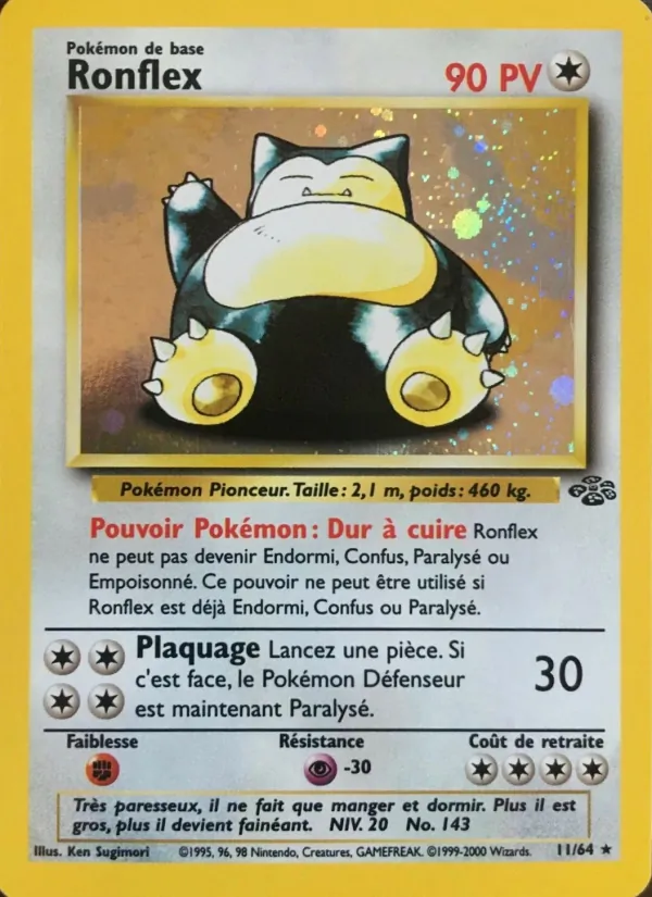 Carte Pokémon Ronflex 11/64 de l'extension Jungle