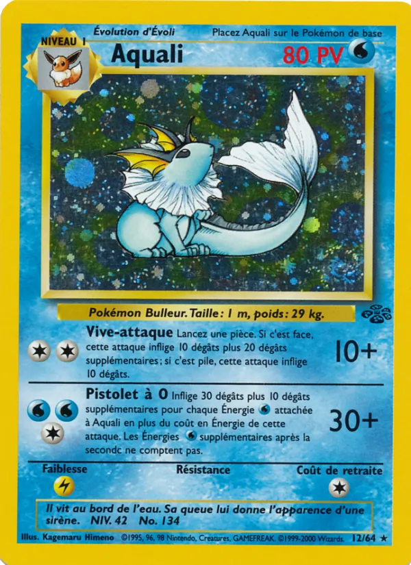 Carte Pokémon Aquali 12/64 de l'extension Jungle