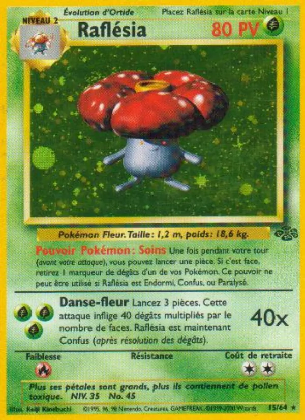 Carte Pokémon Raflésia 15/64 de l'extension Jungle