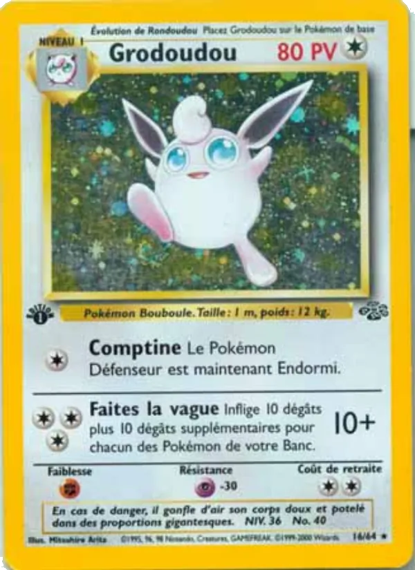 Carte Pokémon Grodoudou 16/64 de l'extension Jungle