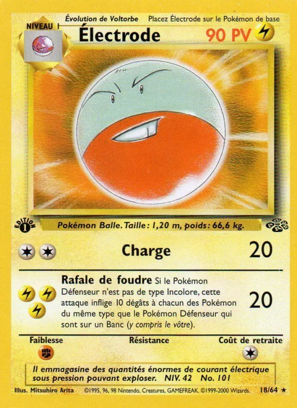 Carte Pokémon Électrode 18/64 de l'extension Jungle