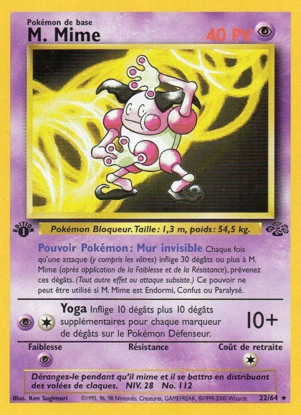 Carte Pokémon M. Mime 22/64 de l'extension Jungle
