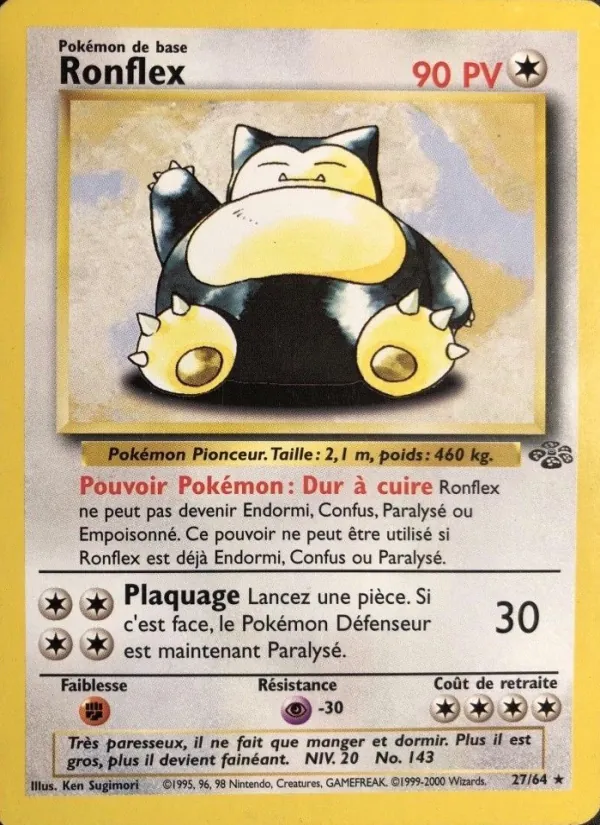 Carte Pokémon Ronflex 27/64 de l'extension Jungle