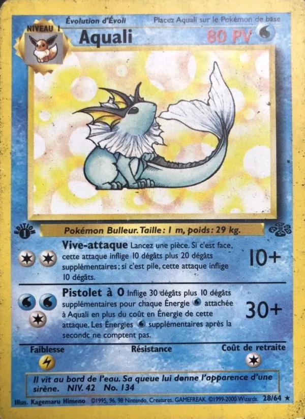 Carte Pokémon Aquali 28/64 de l'extension Jungle