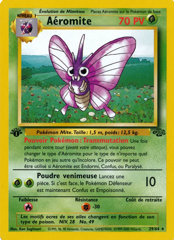 Carte Pokémon Aéromite 29/64 de l'extension Jungle