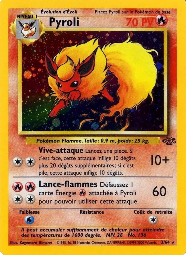 Carte Pokémon Pyroli 3/64 de l'extension Jungle