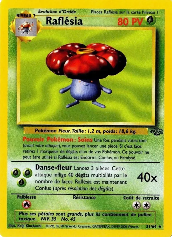 Carte Pokémon Raflésia 31/64 de l'extension Jungle