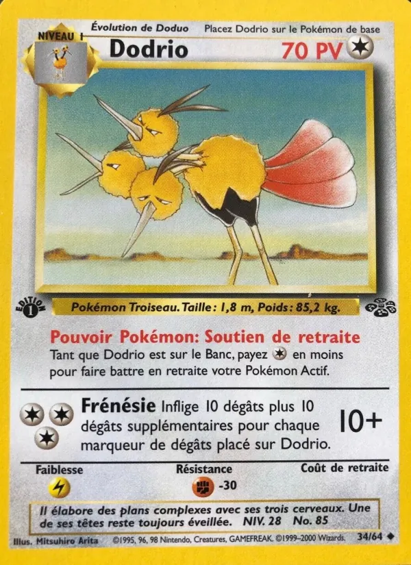 Carte Pokémon Dodrio 34/64 de l'extension Jungle