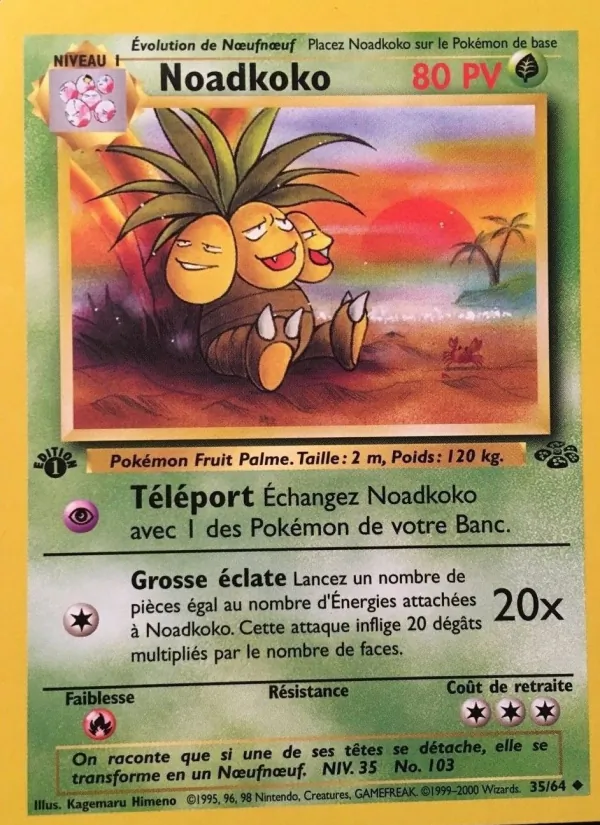 Carte Pokémon Noadkoko 35/64 de l'extension Jungle