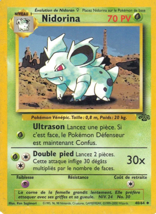 Carte Pokémon Nidorina 40/64 de l'extension Jungle