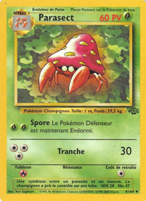 Carte Pokémon Parasect 41/64 de l'extension Jungle