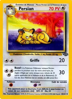 Carte Pokémon Persian 42 — Jungle