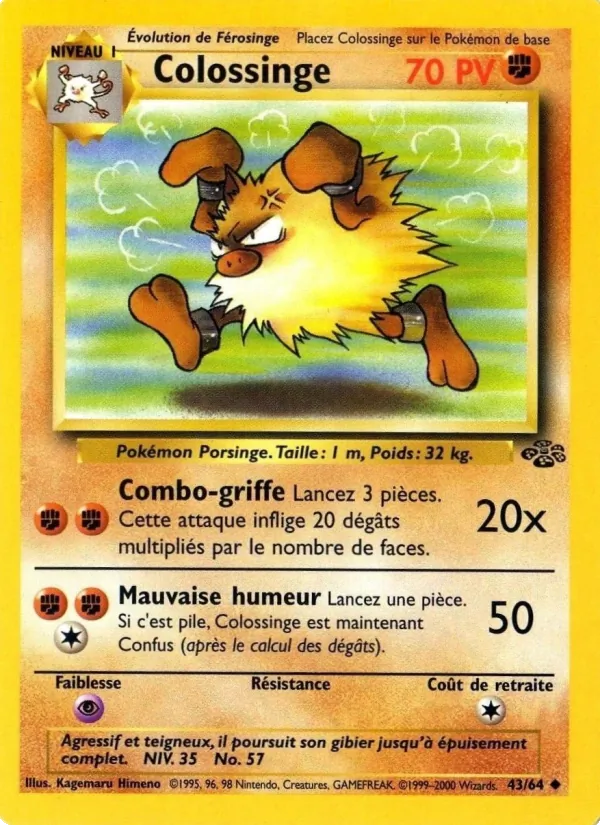 Carte Pokémon Colossinge 43/64 de l'extension Jungle