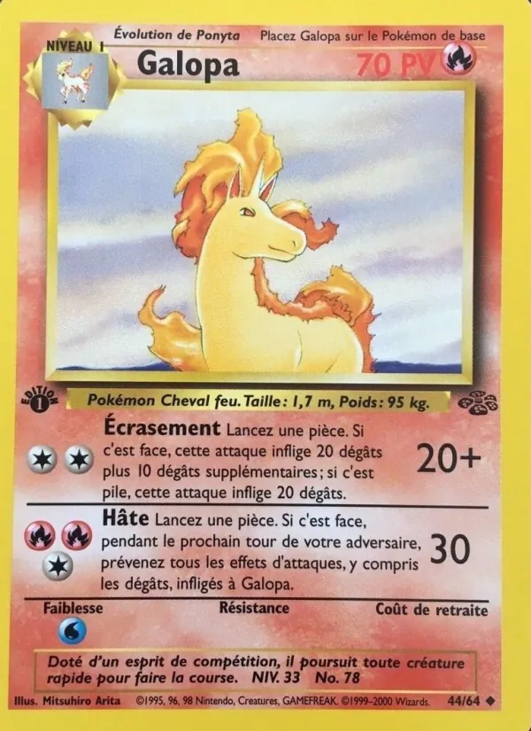 Carte Pokémon Galopa 44/64 de l'extension Jungle