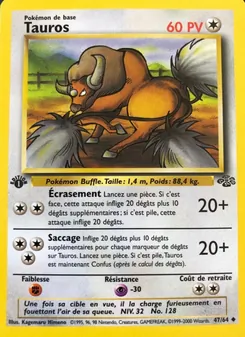 Carte Pokémon Tauros 47 — Jungle