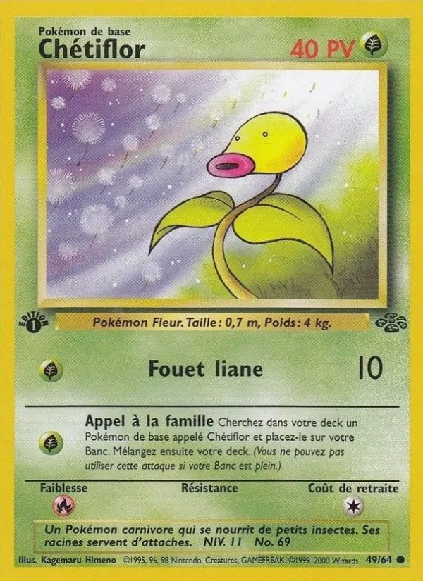 Carte Pokémon Chétiflor 49/64 de l'extension Jungle