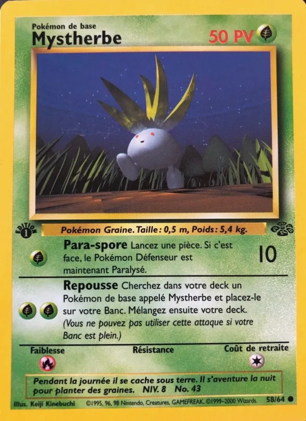 Carte Pokémon Mystherbe 58/64 de l'extension Jungle