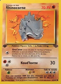 Carte Pokémon Rhinocorne 61 — Jungle