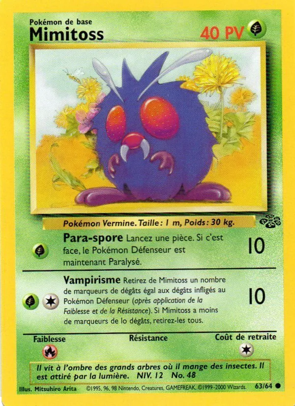 Carte Pokémon Mimitoss 63/64 de l'extension Jungle