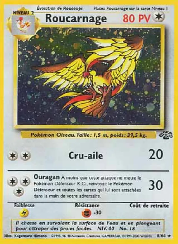 Carte Pokémon Roucarnage 8/64 de l'extension Jungle