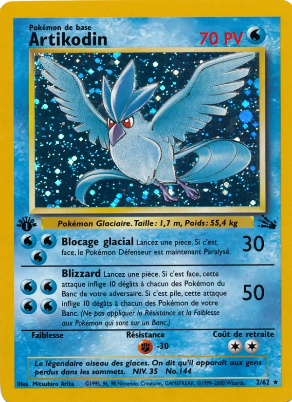 Carte Pokémon Artikodin 2/62 de l'extension Fossile