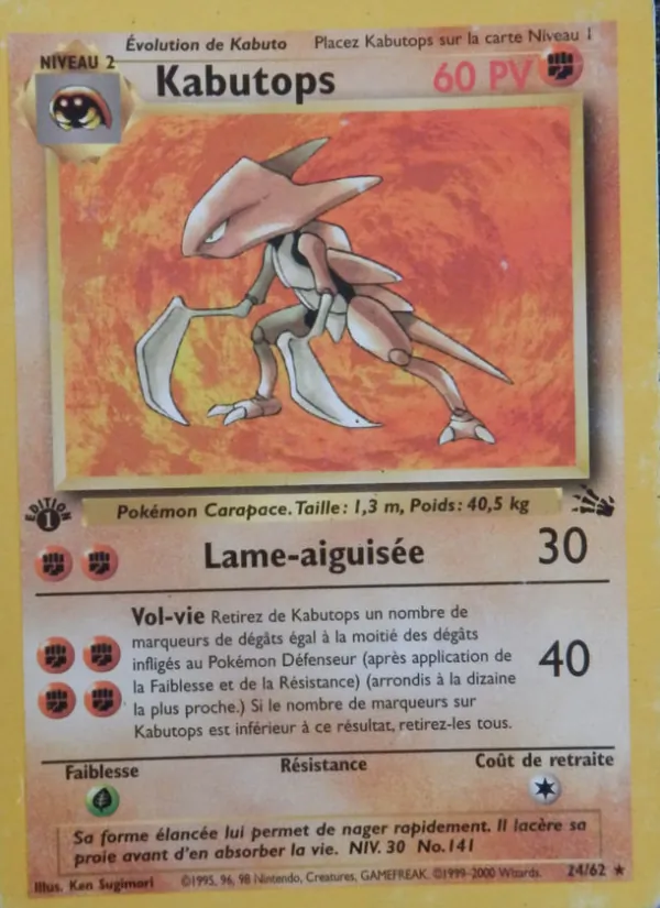 Carte Pokémon Kabutops 24/62 de l'extension Fossile
