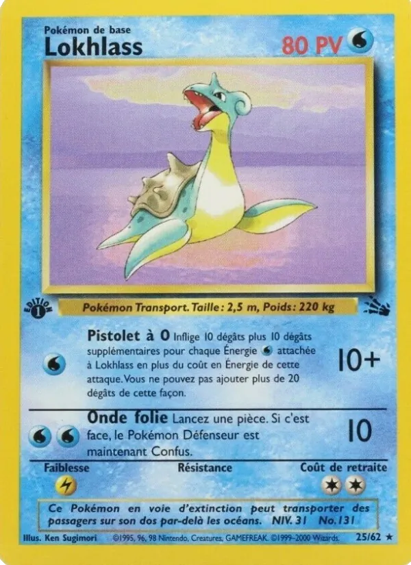Carte Pokémon Lokhlass 25/62 de l'extension Fossile